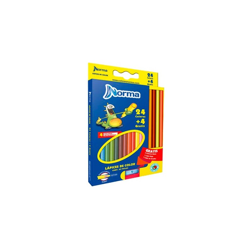 LAPIZ DE COLOR NORMA REDONDO 24+4PZ-NORMA-LAPIZ D/COLOR ESCO.
