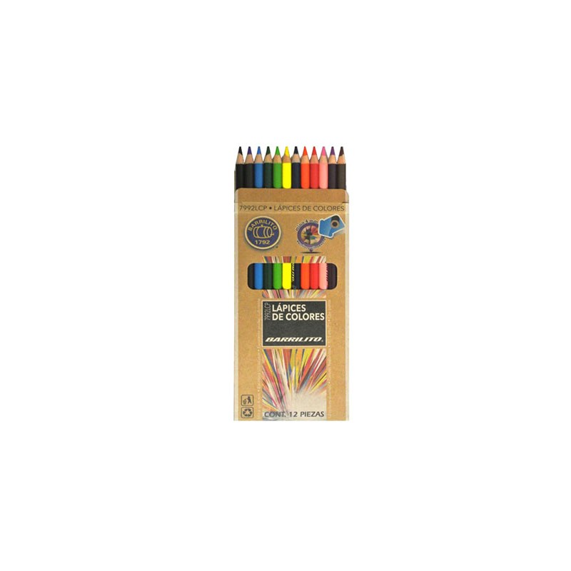 LAPIZ DE COLOR PREMIUM 12 PZ-BARRILITO-LAPIZ D/COLOR ESCO.