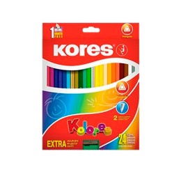 LAPIZ DE COLOR TRIANGULAR  3MM 24PZ-KORES-LAPIZ D/COLOR ESCO.