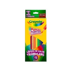 LAPIZ DE COLOR TRIANGULAR 12PZ-CRAYOLA-LAPIZ D/COLOR ESCO.