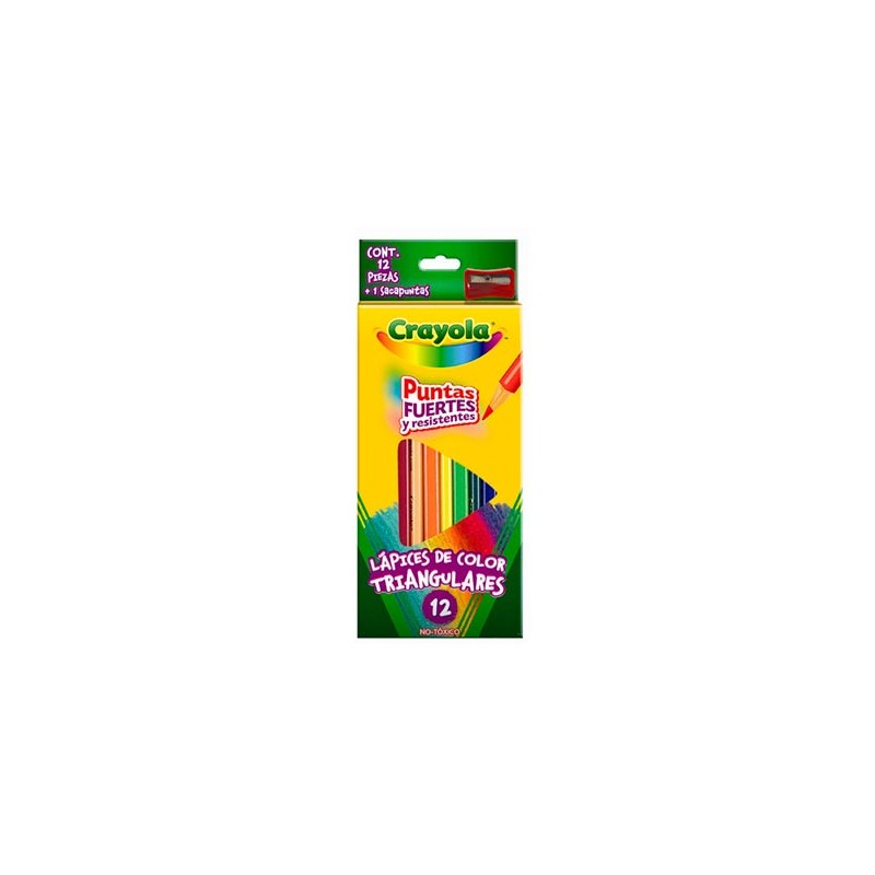LAPIZ DE COLOR TRIANGULAR 12PZ-CRAYOLA-LAPIZ D/COLOR ESCO.