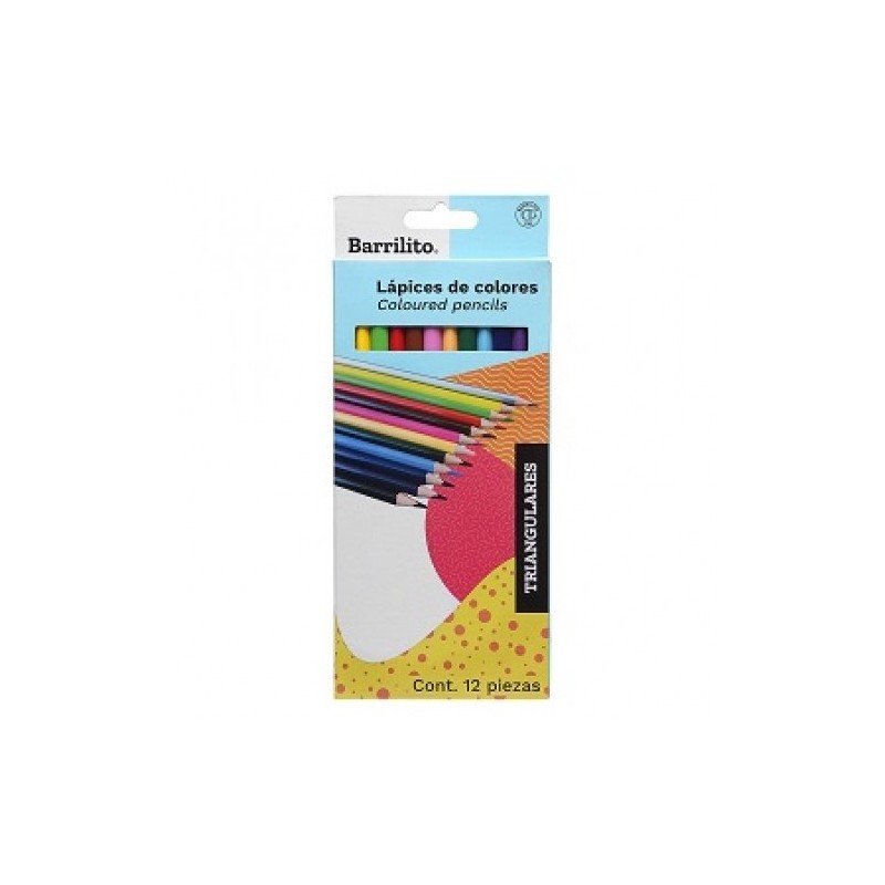 LAPIZ DE COLOR TRIANGULAR 12PZ-BARRILITO-LAPIZ D/COLOR ESCO.