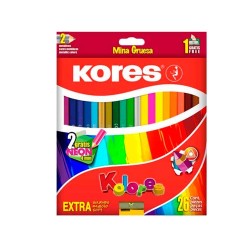 LAPIZ DE COLOR TRIANGULAR 4MM 26PZ-KORES-LAPIZ D/COLOR ESCO.