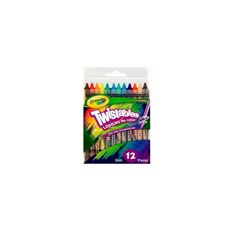 LAPIZ DE COLOR TWISTEABLES 12PZ-CRAYOLA-LAPIZ D/COLOR ESCO.