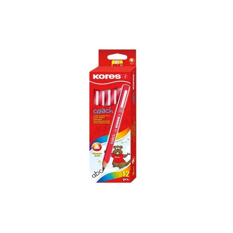 LAPIZ GRAFITO JUMBO TRIANGULAR COACH 12PZ-KORES-LAPIZ