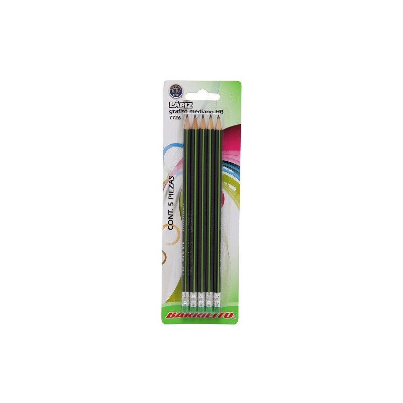 LAPIZ GRAFITO TRIANGULAR HB 5PZ-BARRILITO-LAPIZ