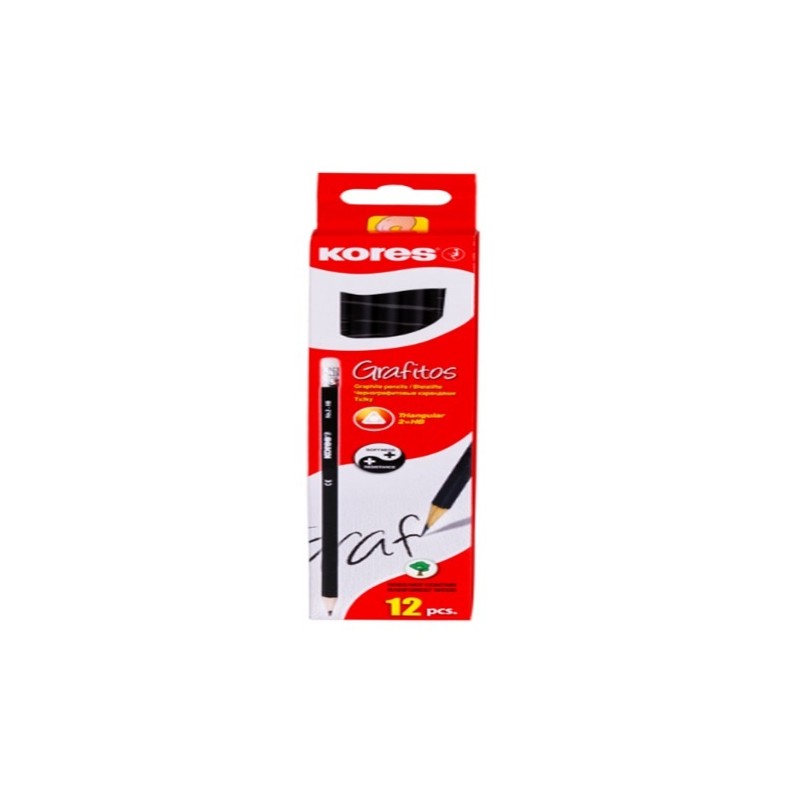 LAPIZ GRAFITO TRIANGULAR NO2 12PZ-KORES-LAPIZ