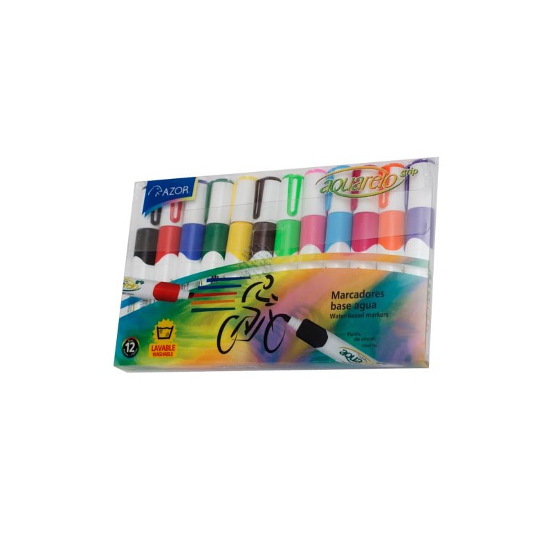MARCADOR GRIP 12PZ-AQUARELO-MARCADORES