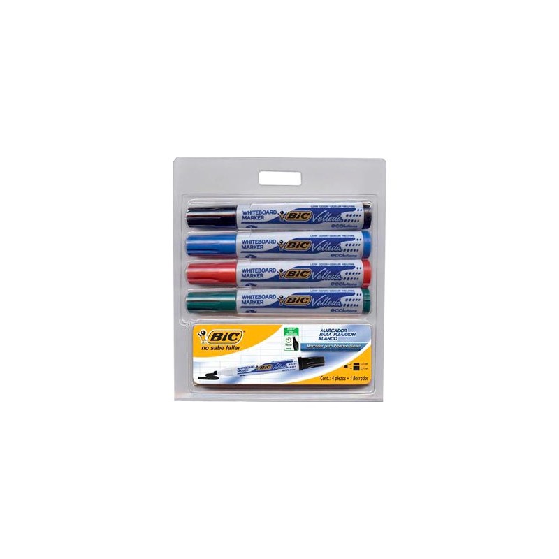 MARCADOR PARA PIZARRON CON BORRADOR 5PZ-BIC-MARCADORES