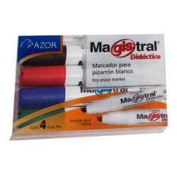 MARCADOR PARA PIZARRON DIDACTICO SURTIDO 4PZ-MAGISTRAL-MARCADORES