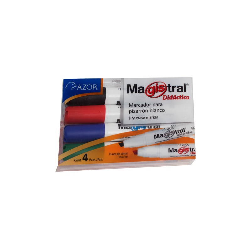 MARCADOR PARA PIZARRON DIDACTICO SURTIDO 4PZ-MAGISTRAL-MARCADORES