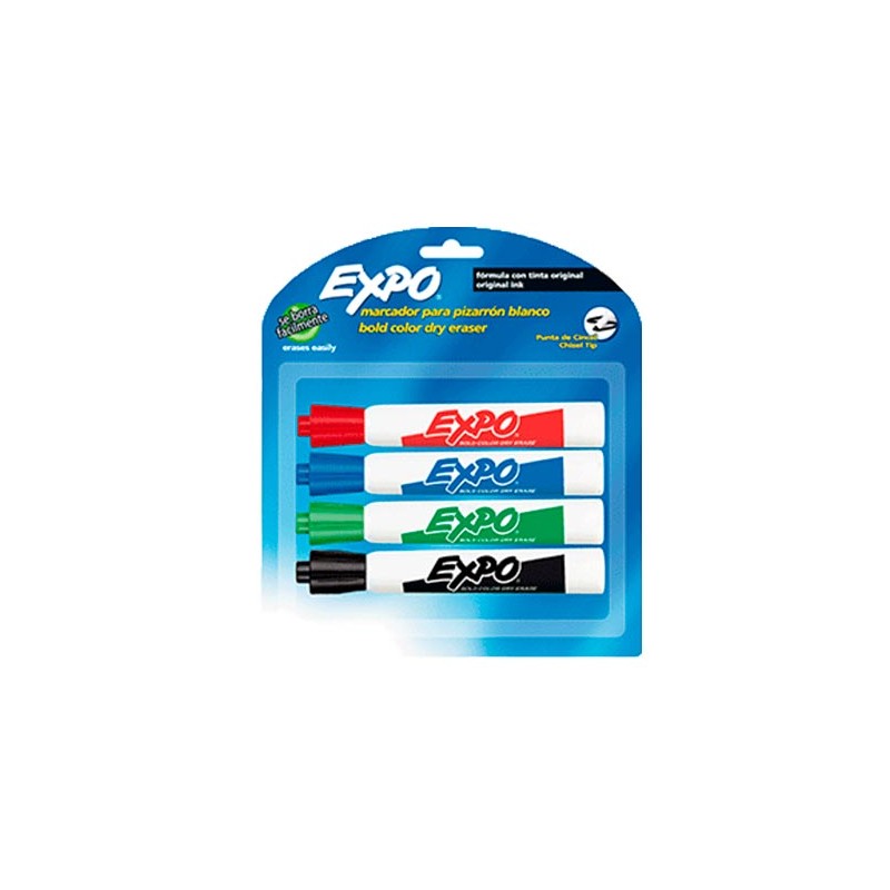 MARCADOR PARA PIZARRON EXPO SURTIDO 4PZ-EXPO-MARCADORES