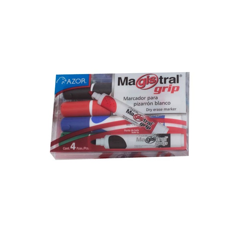 MARCADOR PARA PIZARRON GRIP 4PZ-MAGISTRAL-MARCADORES