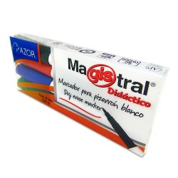 MARCADOR PARA PIZARRON PUNTO FINO DIDAC 4PZ-MAGISTRAL-MARCADORES