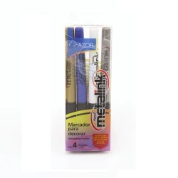 MARCADOR PERMANENTE METALINK SURT 4PZ-SIGNAL-MARCADORES