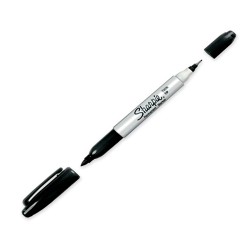 MARCADOR PERMANENTE PUNTA DOBLE TWIN 12PZ-SHARPIE-MARCADORES