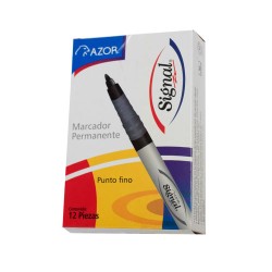 MARCADOR PERMANENTE PUNTO FINO 12PZ-SIGNAL-MARCADORES