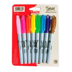 MARCADOR PERMANENTE PUNTO FINO BLISTER 8PZ-BACO-MARCADORES