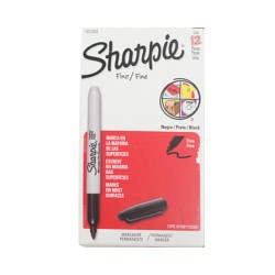 MARCADOR PERMANENTE PUNTO FINO SHARPIE 12PZ-SHARPIE-MARCADORES