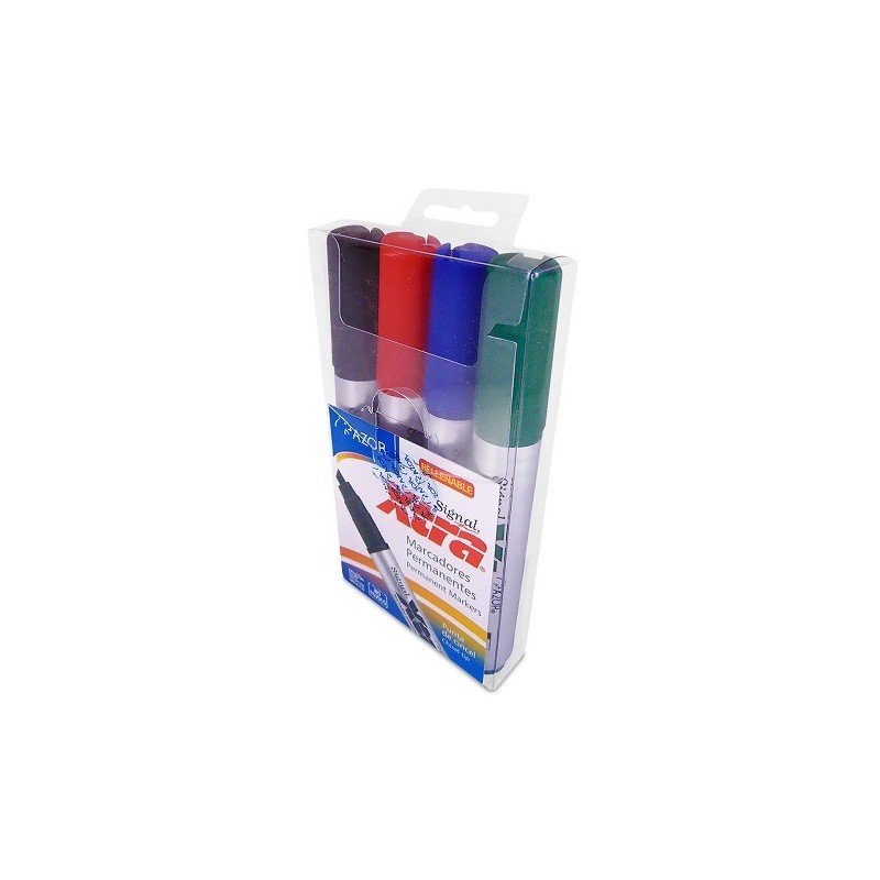 MARCADOR PERMANENTE XTRA SURT 4PZ-SIGNAL-MARCADORES