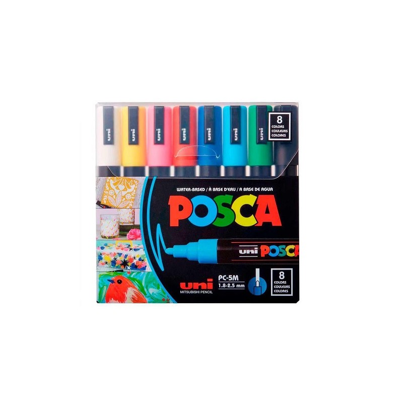 MARCADOR PUNTA BALA 8PZ-POSCA-MARCADORES
