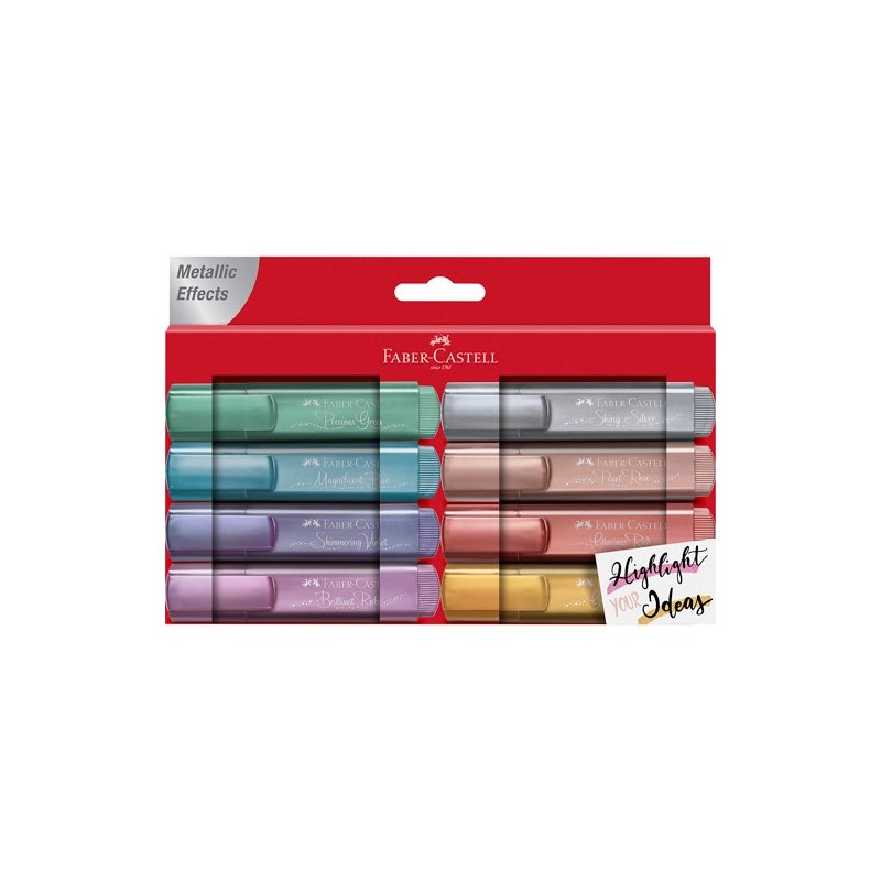 MARCADOR TEXTLINE COLORES METALICOS 8PZ-FABER CASTELL-RESALTADOR