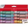 MARCADOR TEXTLINE COLORES METALICOS 8PZ-FABER CASTELL-RESALTADOR