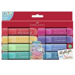 MARCADOR TEXTLINER COLORES PASTEL 8PZ-FABER CASTELL-RESALTADOR