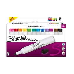 MARCADOR ACUACOLOR 12PZ-SHARPIE-PLUMIN/PLUMONES