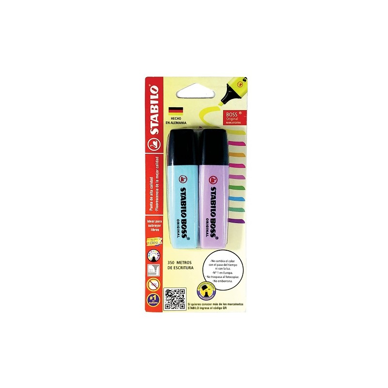 MARCATEXTOS BOSS 2PZS-STABILO-MARCADORES