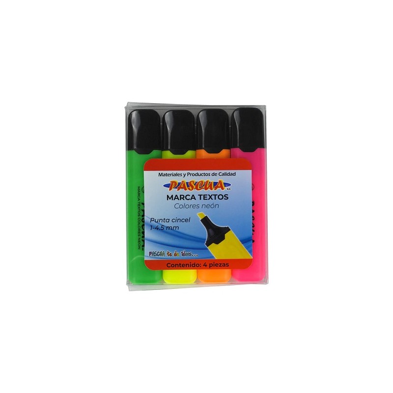 MARCATEXTOS NEON 4PZ-PASCUA-RESALTADOR