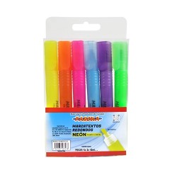 MARCATEXTOS REDONDOS NEON 6PZ-PASCUA-RESALTADOR