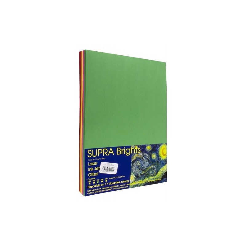 PAPEL BRIGHT CARTA C/250 HJS-SUPRA-PAPEL MULTIFUNCIONAL