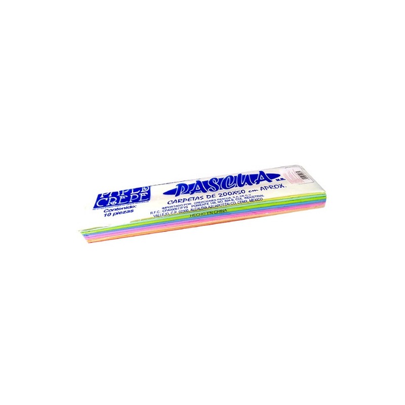 PAPEL CREPE COLORES 10PZ SURTIDO-PASCUA-PAPELES CREPE