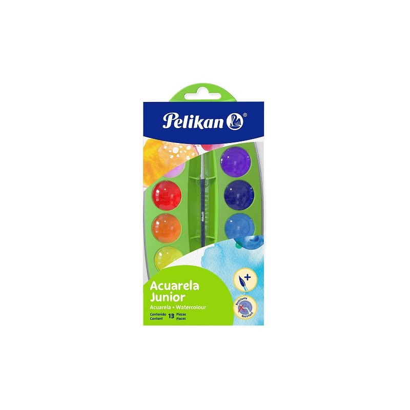 ACUARELA JUNIOR ESTUCHE 12 PASTILLAS  -PELIKAN-ACUARELA