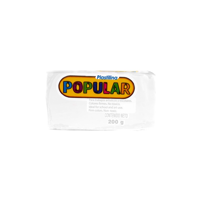 PLASTILINA BARRA POPULAR 200G-POPULAR-MASA/PLASTILINA