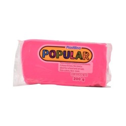 PLASTILINA EN BARRA FLUOR 200GR-POPULAR-MASA/PLASTILINA