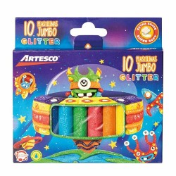 PLASTILINA JUMBO CON GLITTER 10PZ-ARTESCO-MASA/PLASTILINA