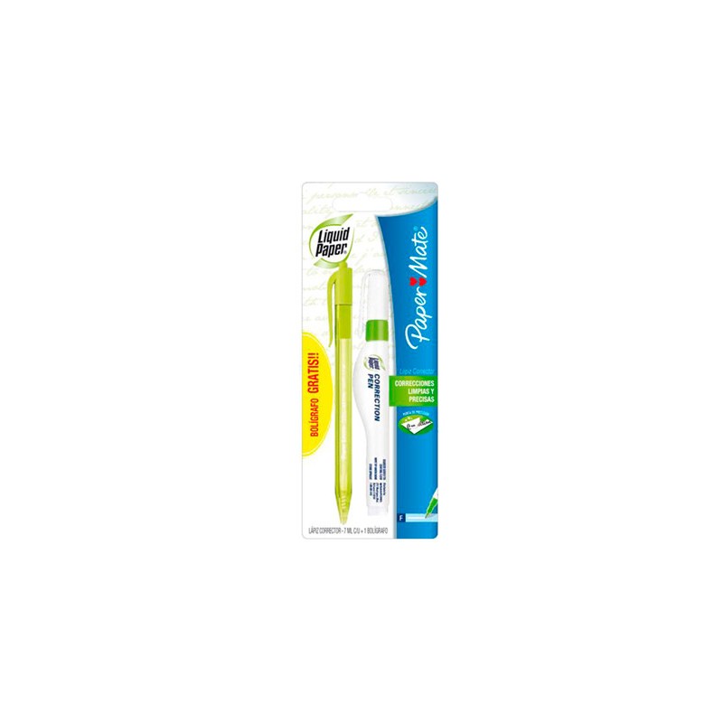 PLUMA CORRECTORA L.PAPER 7ML+1 BOL-PAPER MATE-CORRECTOR