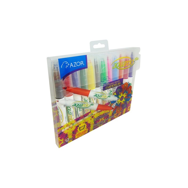 PLUMON AQUARELO DUO 12 PZS-AQUARELO-PLUMIN/PLUMONES