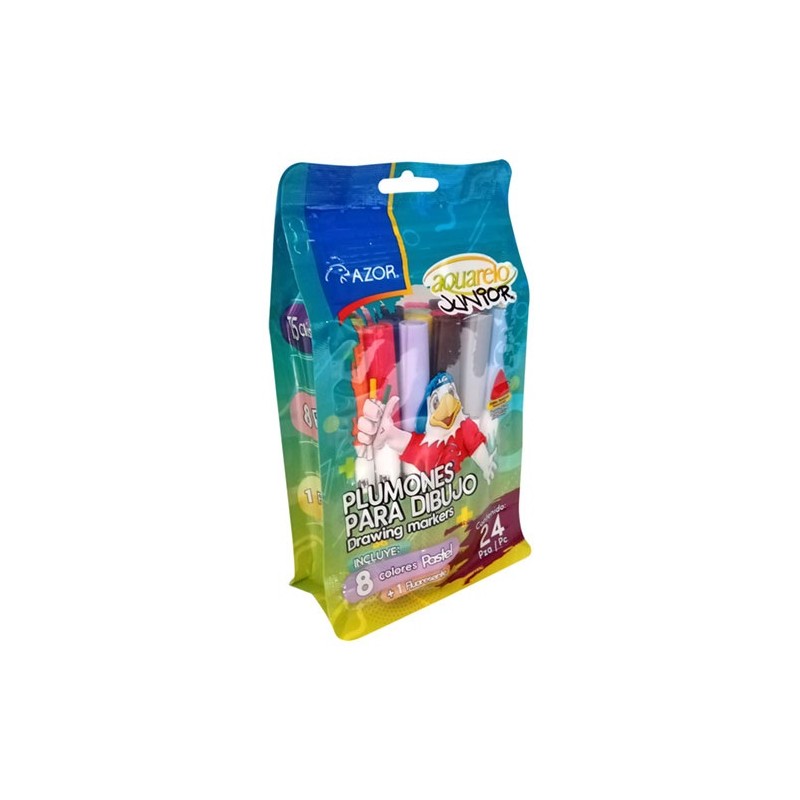 PLUMON AQUARELO JUNIOR 24 PIEZAS-AZOR-MARCADORES