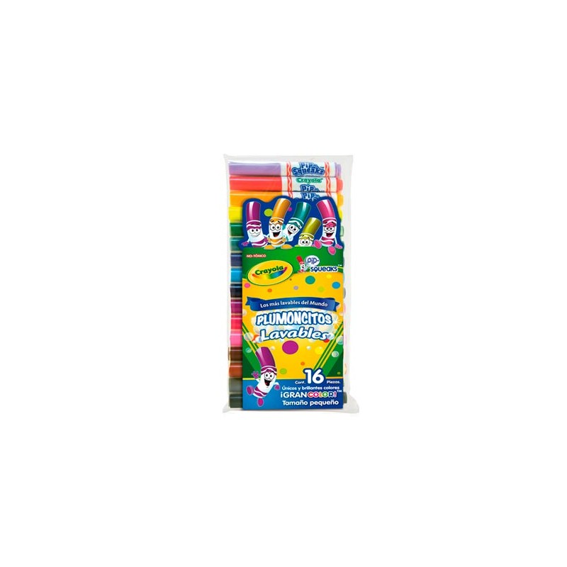 PLUMON MINI PIP-SQUEAKS 16PZ-CRAYOLA-PLUMIN/PLUMONES