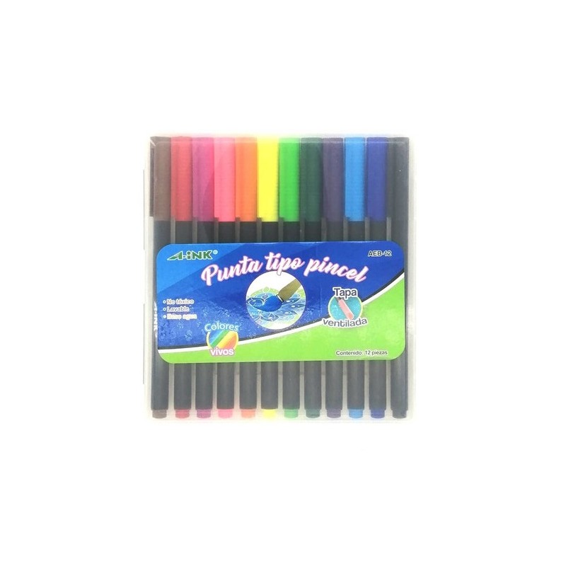 PLUMON TIPO PINCEL 12PZS-AINK-PLUMIN/PLUMONES