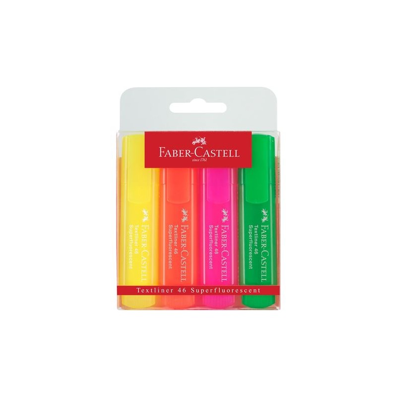 RESALTADOR TEXTILINER 4PZS-FABER CASTELL-RESALTADOR