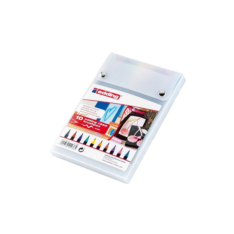 ROTULADOR BRUSH PEN P.PINCEL FLEXIBLE C/10 COLORES-EDDING-ROTULADOR