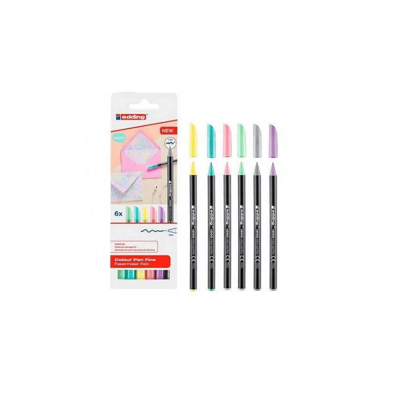 ROTULADOR PASTEL PUNTA D/FIBRA 1MM 6 COLORES-EDDING-ROTULADOR