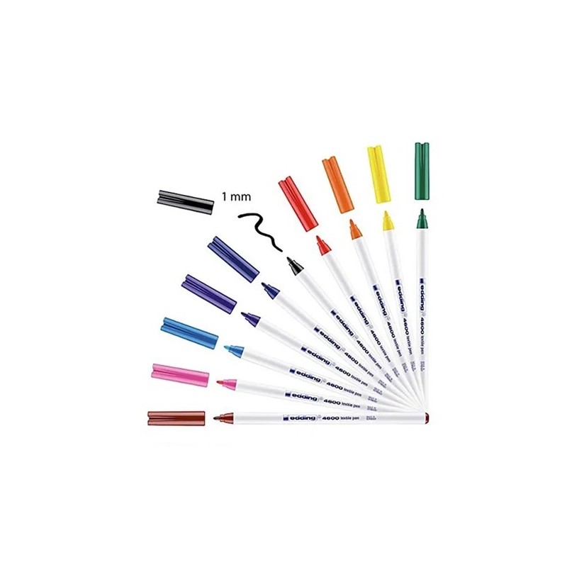 ROTULADOR TEXTIL P.FINO 1MM 10 COLORES-EDDING-ROTULADOR