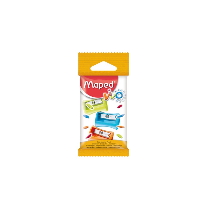 SACAPUNTAS D/PLASTICO VIVO 3PZ-MAPED-SACAPUNTAS MANUAL