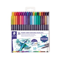 ROTULADORES DOBLE PUNTA ACUARELEABLES 36PZ-MARSGRAPHIC DUO-ROTULADOR