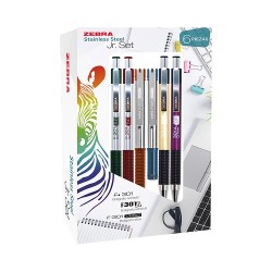 SET DE ESCRITURA STAINLESS STELL JR 6PZ-ZEBRA-BOLIGRAFO
